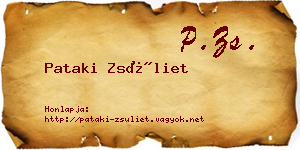 Pataki Zsüliet névjegykártya